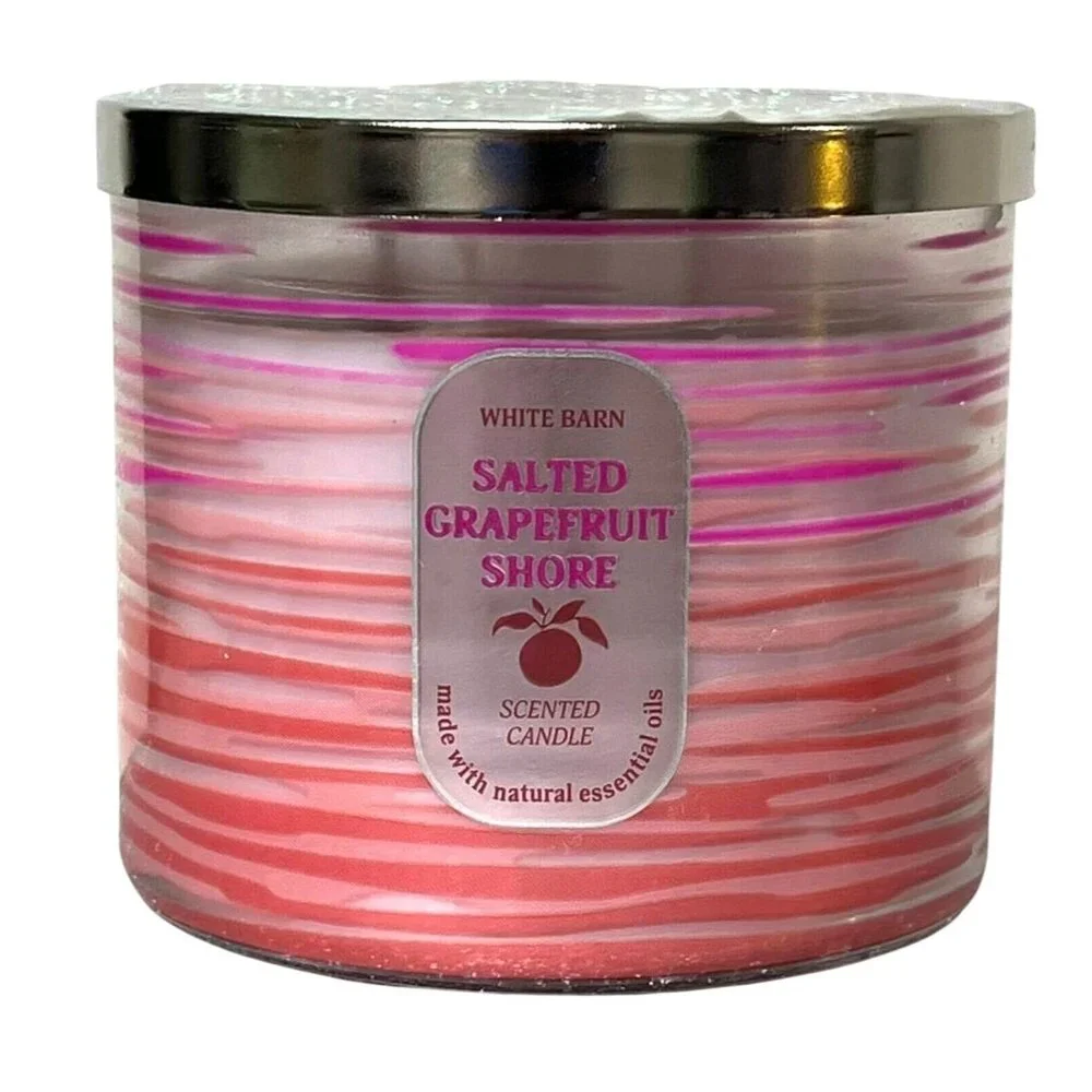 Bath and Body Works - Salted Grapefruit Shore White Barn Scented Candle 14.5 Oz - Picture 1 of 4